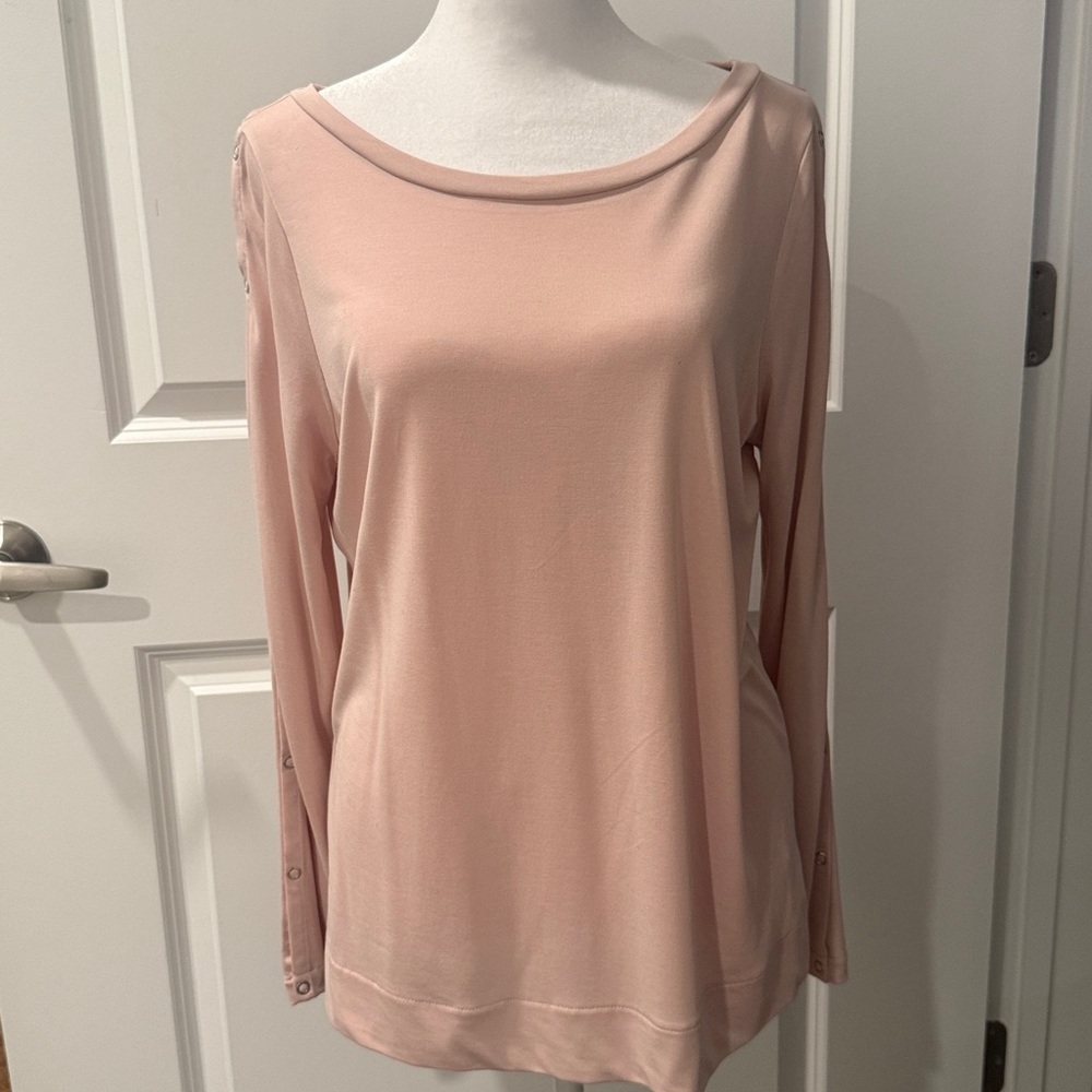 BB Dakota Pink Fitted Long Sleeve Blouse